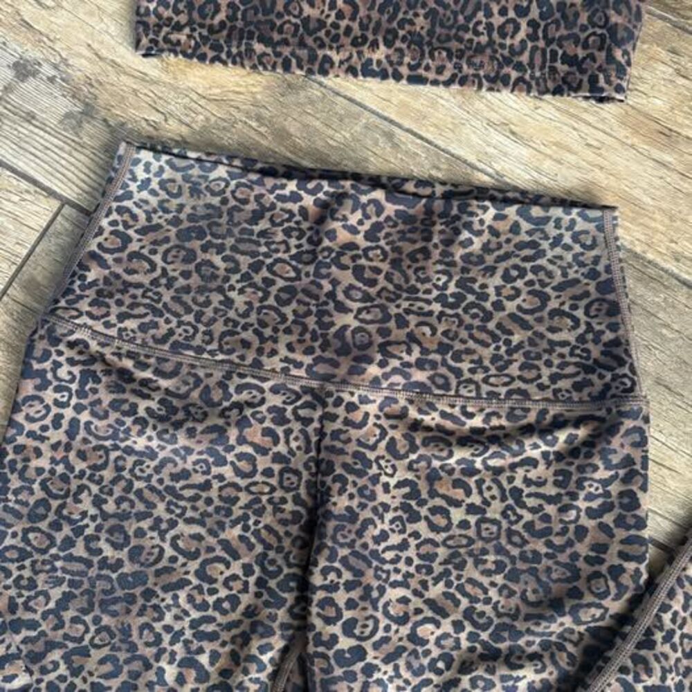 Cheetah Animal Print Kira Grace Leggings Sports Bra Workout Set Small S - Picture 2 of 5